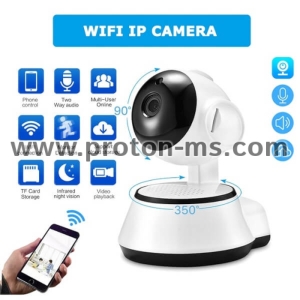 360 Wireless Home Security Camera 720P HD Surveillance IP System with Two-Way Audio, Night Vision, Motion Detection Alert for Baby and Pet with iOS, Android App