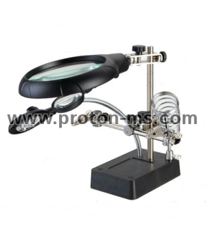 Helping Hand Magnifier LED Light with Soldering Stand