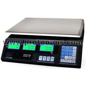 Electronic Scale, 40 kg max., metal tray