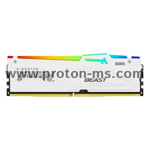 Memory Kingston FURY Beast White RGB 64GB(2x32GB) DDR5 6000MHz CL36 AMD EXPO, KF560C36BWEAK2-64
