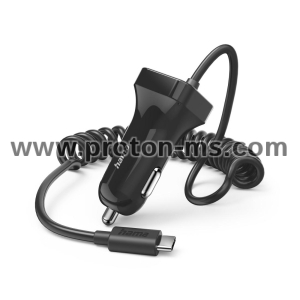 Hama Car Charger with USB-C Connection, 12 W, 1.0 m, black