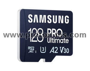 Memory card Samsung PRO Ultimate microSD Card (2023), 128GB, Adapter, USB reader