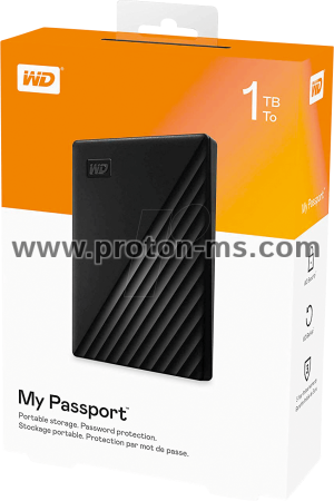 External HDD Western Digital My Passport 1TB 2.5" HDD Black USB 3.2