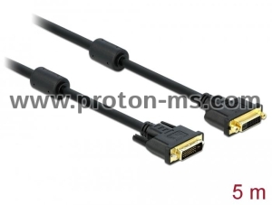 Delock Extension cable DVI 24+1 male > DVI 24+1 female 5 m black