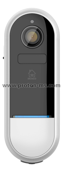 DELTACO SMART HOME WiFi Doorbell camera, 2.4GHz, 1080p, IR 5m, microSD, white