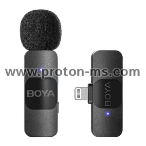 BOYA BY-V1 Wireless Lapel Microphone System, Omnidirectional Lightning for iOS
