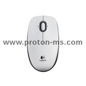 Жична оптична мишка LOGITECH B100, Бял, USB