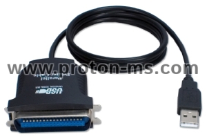 USB към LPT 36-pin Кабел за Принтер 1 м., Кабелен конектор и преходник, USB - Parallel port