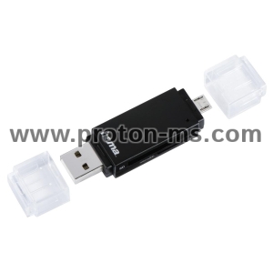 Hama "Basic" USB 2.0 OTG Cardreader, SD/microSD, black