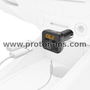 FM Трансмитер HAMA AUX-IN + USB-IN, MP3, Черен