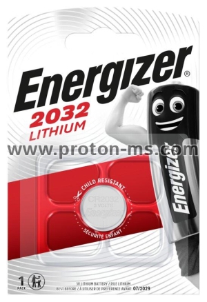 Lithium Button Battery ENERGIZER CR2032 3V 1pc./1pc./