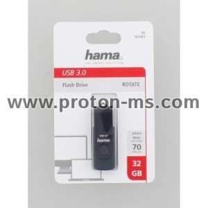 Hama "Rotate" USB Flash Drive, USB 3.0, 32GB, 70Mb/s, petrol blue
