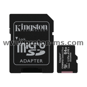 Карта памет Kingston Canvas Select Plus  microSDXC 64GB, Class 10 UHS-I