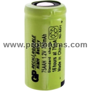 Акумулаторна батерия   NiMH 75AAH-B  2/3AA  1.2V 600mAh 1бр. GP BATTERIES