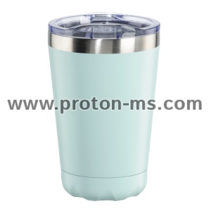 Xavax Thermal Mug, 270 ml, Insulated Mug To Go with Drinks Opening, pastel blue