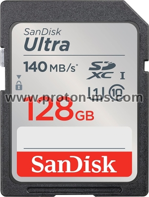 Memory card  SANDISK Ultra SDXC, 128GB, Class 10, U1, 140 Mb/s