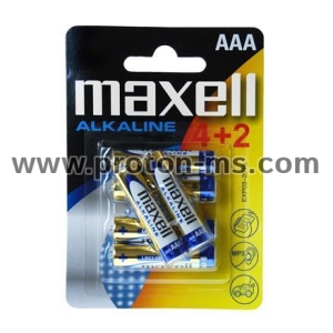 MAXELL Alkaline Batteries AA - LR03 - 4+2 = 6 pieces