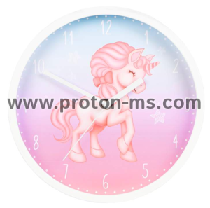Hama "Magical Unicorn" Children's Wall Clock, Diameter 25 cm, Low-Noise