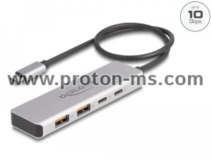 USB хъб Delock 64230, USB-C - 2 x USB-C, 2 x USB-A, 10 Gbps