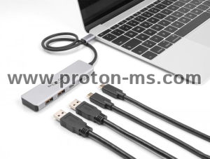 Delock USB 10 Gbps USB Type-C Hub with 2 x USB Type-A and 2 x USB Type-C with 35 cm connection cable