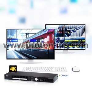 KVM превключвател ATEN CM1284-AT-G, 4 порта, USB, 4K, HDMI, Multi-View