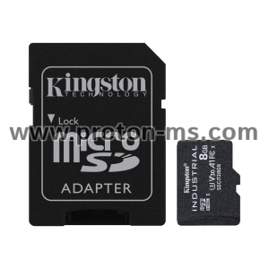 Карта памет Kingston Industrial microSDHC/SDXC A1 8GB, Class 10