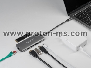 Delock USB Type-C™ Docking Station with M.2 Slot - 4K HDMI / USB / LAN / PD 3.0