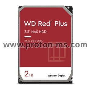 HDD WD Red PLUS NAS, 2TB, 5400rpm, 128MB, SATA 3