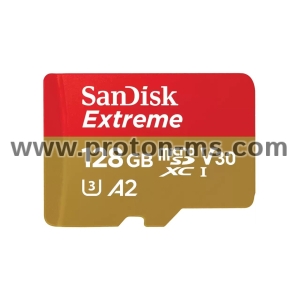 Memory card SANDISK Extreme microSDXC, 128GB, Class 10 U3, V30 90 MB/s