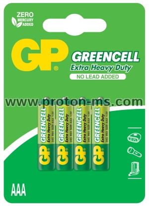 Zinc carbonic zinc battery GP GREENCELL  R03 AAA 4 pcs.  blister 1.5V