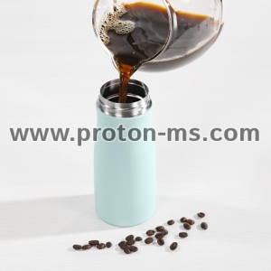Xavax Thermal Mug, 400 ml, Insulated Mug To Go with Drinks Opening, pastel blue