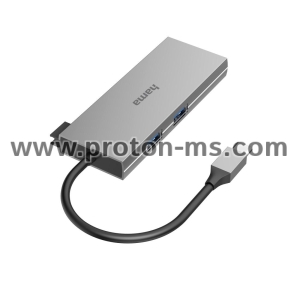 Hama USB-C Hub, Multiport, 6 Ports, 2 x USB-A, USB-C, HDMI, SD, microSD