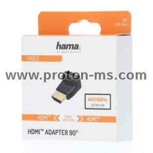 Адаптер HAMA 205164, HDMI мъжко - HDMI женско, на 90°, Черен