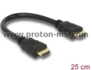 Кабел Delock High Speed, HDMI мъжко - HDMI A мъжко, 4K, 0.25 m, Ethernet