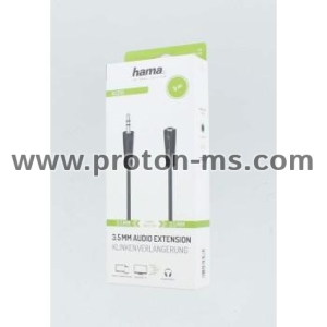 Audio Cable HAMA  3.5 mm jack plug/socket, stereo, 5 m