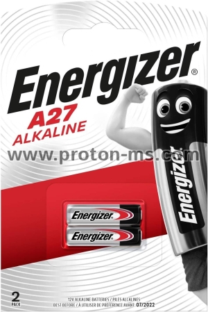 Алкална батерия ENERGIZER 12 V 2 бр. в опаковка за аларми А27 LR27 /цена за 2 батерии/