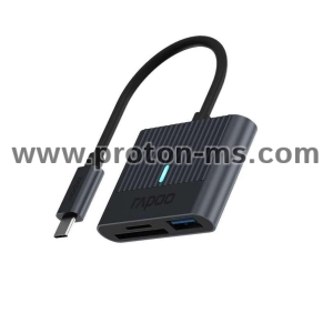 Четец на смарт карти Rapoo UCR-3001, USB-C, Черен
