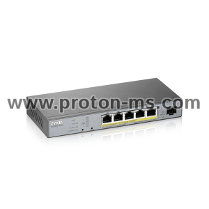 Switch 8-port ZyXEL GS1350-6HP, 6-ports, Gigabit, Управляем, PoE 60W