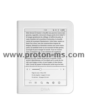 eBook четец BOOKEEN Diva HD 6", тъч, подсветка, 300dpi, бял