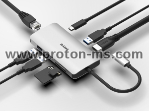 D-LINK DUB-M810, 8-in-1 USB-C, HDMI/Ethernet/Card Reader/Power