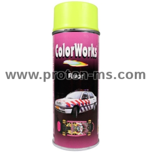 Color Works Fluorescent Spray Neon, Yellow, 400 ml.