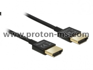 Delock Cable High Speed HDMI with Ethernet - HDMI-A male > HDMI-A male 3D 4K 1 m Slim High Quality