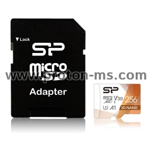 Memory card Silicon Power Superior Pro, 256GB, microSDXC, Class 10, SD Adapter