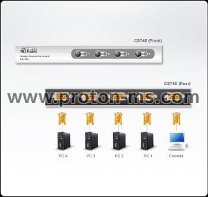 KVMP switch ATEN ATEN CS74E, Slim, 4 ports, PS/2, VGA