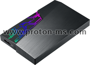 Външен Хард Диск ASUS FX 1TB - 2.5", USB 3.1 Gen1, 256-bit AES, Automatic Backup, Aura Sync RGB