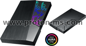 Външен Хард Диск ASUS FX 1TB - 2.5", USB 3.1 Gen1, 256-bit AES, Automatic Backup, Aura Sync RGB
