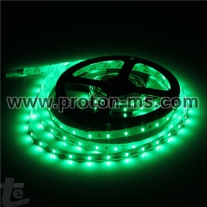 Гъвкава LED лента SMD 3528, зелена, неводоустойчива 1м, 12VDC 4.8W/m 60 LEDs/M