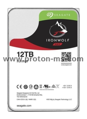 HDD SEAGATE IronWolf, 12TB, 256MB, 7200 rpm, SATA 6.0Gb/s, ST12000VN0008