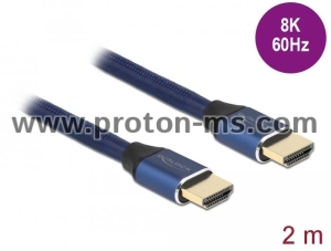 Delock Ultra High Speed HDMI Cable 48 Gbps 8K 60 Hz blue 2 m certified