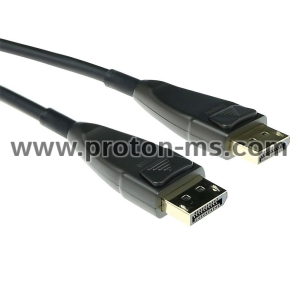 Optical hybrid Cable ACT AK4031, DisplayPort 1.4 male - DisplayPort 1.4 male, 15 m, Black